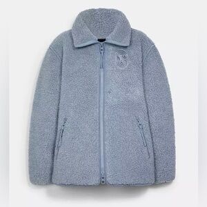 Coach Sherpa Zip Up Fleece Jacket | Size Large